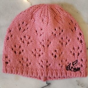 Pink volcom beanie.
